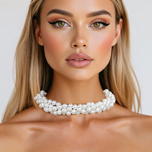 Load image into Gallery viewer, Endless 8mm White Glass Pearl Necklace for Women
