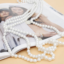 Load image into Gallery viewer, Endless 8mm White Glass Pearl Necklace for Women
