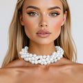 Endless 12mm White Glass Pearl Necklace for Women