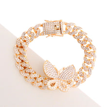 Load image into Gallery viewer, Iced Gold Butterfly Cuban Bracelet
