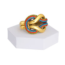 Load image into Gallery viewer, Burnished Rhinestone Knot Cuff
