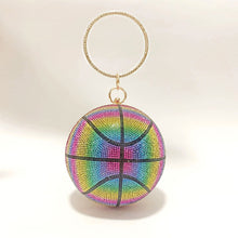 Load image into Gallery viewer, Rainbow Rhinestone Basketball Clutch | 5.5 Inches
