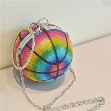 Load image into Gallery viewer, Rainbow Rhinestone Basketball Clutch | 5.5 Inches
