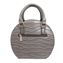 Load image into Gallery viewer, Handbag Round Grey Flower Croc Bag for Women
