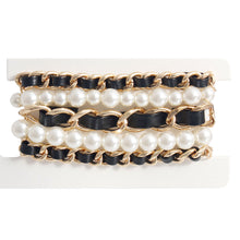 Load image into Gallery viewer, Gold Chain Pearl 5 Pcs Bracelets
