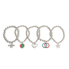 Load image into Gallery viewer, Silver Luxe Charm Stretch Bracelets
