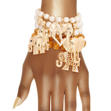 Load image into Gallery viewer, Mixed Gold Bead Elephant Bracelets
