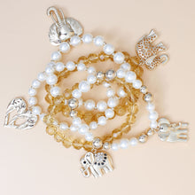 Load image into Gallery viewer, Mixed Gold Bead Elephant Bracelets
