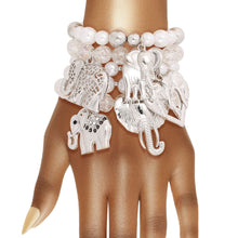 Load image into Gallery viewer, Mixed Silver Bead Elephant Bracelets
