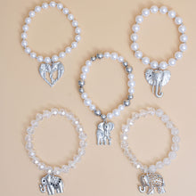 Load image into Gallery viewer, Mixed Silver Bead Elephant Bracelets
