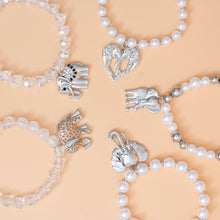 Load image into Gallery viewer, Mixed Silver Bead Elephant Bracelets
