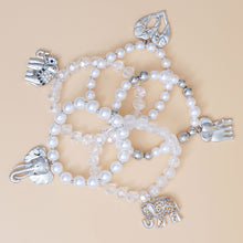 Load image into Gallery viewer, Mixed Silver Bead Elephant Bracelets
