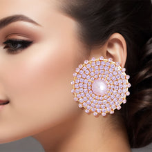 Load image into Gallery viewer, Purple Stone Pearl Studs
