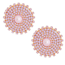 Load image into Gallery viewer, Purple Stone Pearl Studs
