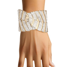 Load image into Gallery viewer, Cuff Garden Chic Encrusted Gold Leaf Bracelet
