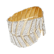 Load image into Gallery viewer, Cuff Garden Chic Encrusted Gold Leaf Bracelet
