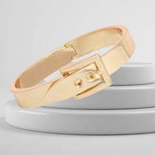 Load image into Gallery viewer, Bangle Gold Belt Buckle Contemporary Bracelet
