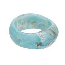 Load image into Gallery viewer, Bangle Turquoise Marbled Chunky Retro Bracelet
