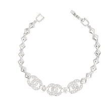 Load image into Gallery viewer, Tennis Bracelet Silver Brass CZ Link CC Chain
