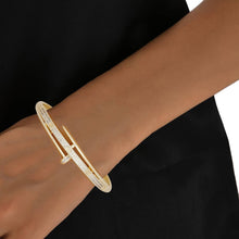Load image into Gallery viewer, Bangle Sleek Iconic Love Luxe Pave Gold Bracelet
