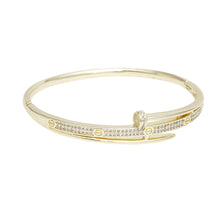 Load image into Gallery viewer, Bangle Sleek Iconic Love Luxe Pave Gold Bracelet
