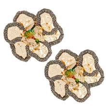 Load image into Gallery viewer, Stud Glamorous Crystal Gold 3D Flower Earrings
