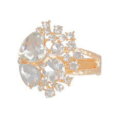 Load image into Gallery viewer, A Full Heart Crystal Gold Cuff
