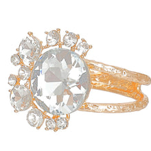 Load image into Gallery viewer, Gold Round Crystals Hinge Cuff
