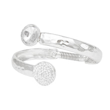 Load image into Gallery viewer, Cuff Hammered Silver Round Crystal Wrap Bracelet
