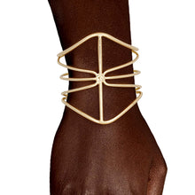 Load image into Gallery viewer, Cuff Gold Minimalistic Geometric Wire Bracelet
