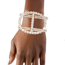 Load image into Gallery viewer, Cuff Gold Brilliant Luxe Pave Memory Wire Bracelet
