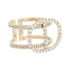 Load image into Gallery viewer, Cuff Gold Brilliant Luxe Pave Memory Wire Bracelet

