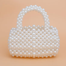 Load image into Gallery viewer, Barrel Bag Luminous Cream Pearl Woven Handbag
