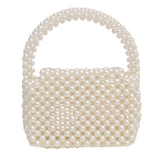 Load image into Gallery viewer, Top Handle Retro Luxe Cream Pearl Flap Handbag
