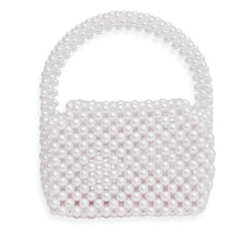 Load image into Gallery viewer, Top Handle Retro Luxe White Pearl Flap Handbag
