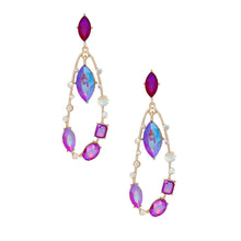 Load image into Gallery viewer, Teardrop Purple Marquise Crystal Dangle Earrings
