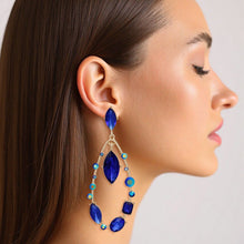 Load image into Gallery viewer, Teardrop Blue Marquise Crystal Dangle Earrings
