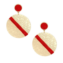 Load image into Gallery viewer, Drop Gold Party Ready Red Rhinestone Earrings
