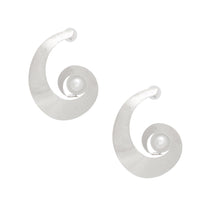 Load image into Gallery viewer, Studs Handmade Silver Spiral Pearl Earrings Women
