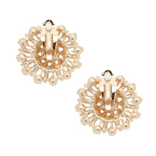 Load image into Gallery viewer, Clip On Runway Worthy Gold Pearl Round Earrings
