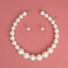 Load image into Gallery viewer, Cream Pearl Single Strand Chunky Necklace Women

