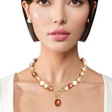 Load image into Gallery viewer, Toggle Shades of Brown Pearl Necklace for Women
