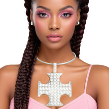 Load image into Gallery viewer, Pendant Silver Pearl Cross Pattee Necklace Women
