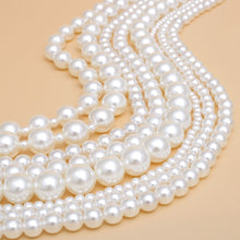 Load image into Gallery viewer, Pearl 8 Strand Cream Multi Layer Long Necklace
