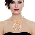 Gold 3D Pearl Pendant Necklace