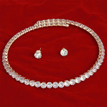 Load image into Gallery viewer, Memory Wire Choker Gold Rhinestone Wrap Necklace
