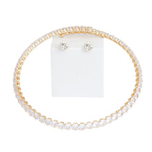 Load image into Gallery viewer, Memory Wire Choker Gold Rhinestone Wrap Necklace
