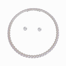 Load image into Gallery viewer, Memory Wire Choker Silver Rhinestone Wrap Necklace
