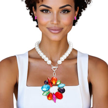 Load image into Gallery viewer, Toggle Pearl Multicolor Crystal Pendant Necklace
