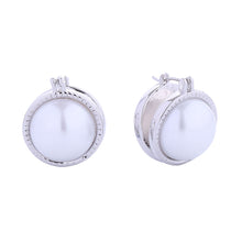 Load image into Gallery viewer, Stud White Gold Small Double Pearl Earrings Women
